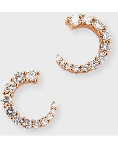 Memoire 18k Rose Gold Luna Wrap Diamond Earrings - Metallic