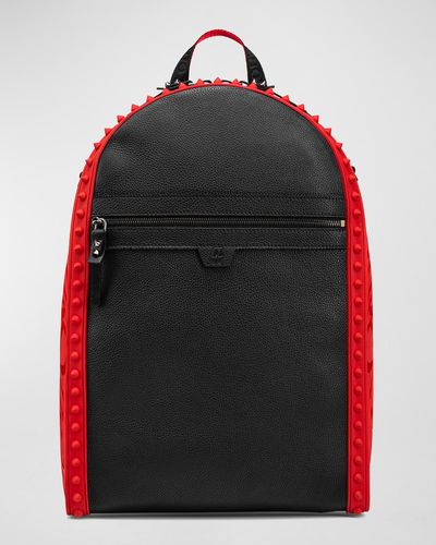 Christian Louboutin Spiked Sole Leather Backpack - Red