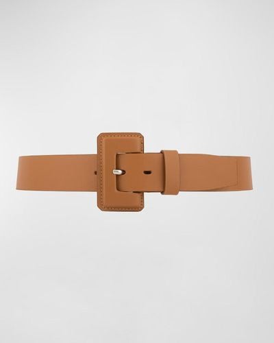 Vaincourt Paris La Petite Merveilleuse Timeless Leather Belt With Covered Buckle - White