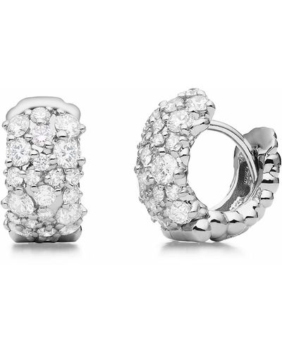 Paul Morelli Small White Diamond Confetti Hoop Earrings - Metallic