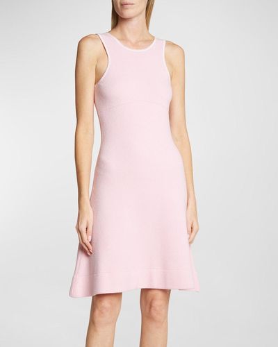 Victoria Beckham Textured Knit Tank Dress - Pink