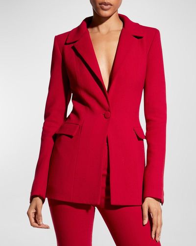AS by DF Billie Single-Breasted Crepe Blazer - Red