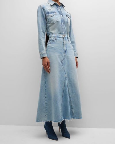 FRAME The Dorothy Denim Maxi Skirt - Blue