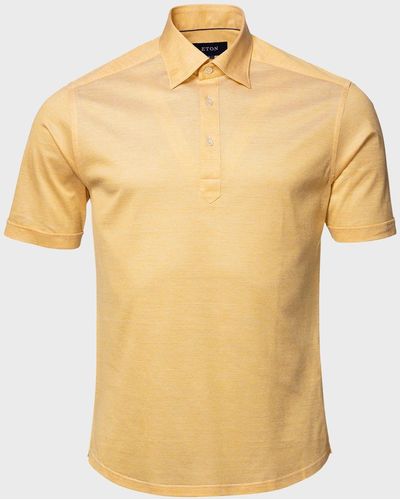 Eton Contemporary Fit Cotton Piqué Polo Shirt - Yellow