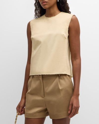 Frances Valentine Cole Raw-Cut Boxy Top - Natural