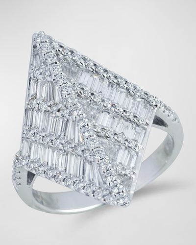Kavant & Sharart 18k White Gold Statement Ring With Diamonds - Blue