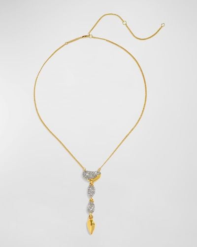 Alexis Solanales Crystal Pebble Drop Necklace - White