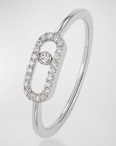 Messika Move Uno 18K Diamond Bezel Ring - White