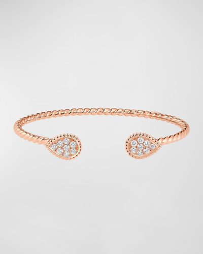 Boucheron Serpent Bohème 18k Pink Gold 2-motif Diamond Bracelet - White