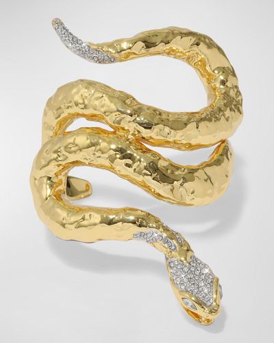 Alexis Serpent Crystal Cuff Bracelet - Metallic