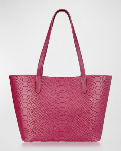 Gigi New York Teddie Python-embossed Shopper Tote Bag - Pink