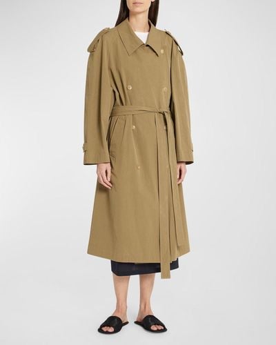 The Row Denver Belted Long Trench Coat - Natural