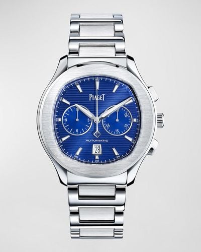 Piaget Stainless Steel Chronograph Watch - Blue