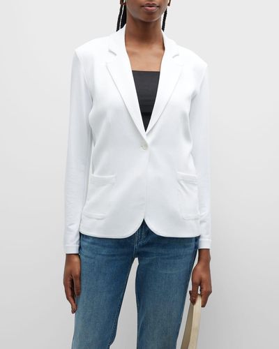 Majestic Filatures French Terry One-Button Blazer - White