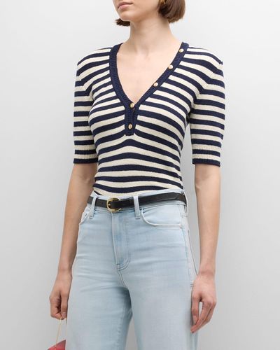 FRAME Stripe Femme Mariner Sweater - Blue