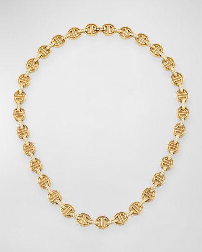 Hoorsenbuhs 18k Yellow Gold Small Mmv Necklace With Diamonds - Metallic