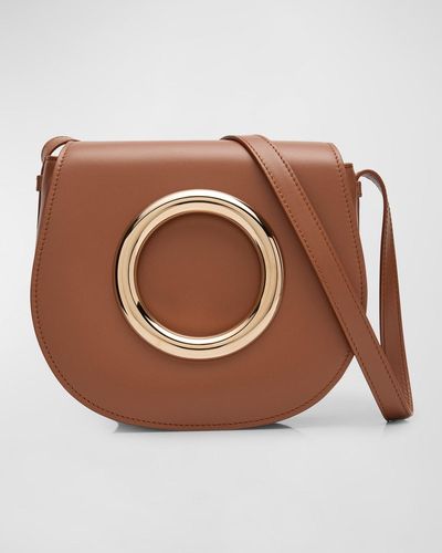 Gabriela Hearst Ring Flap Leather Crossbody Bag - Brown