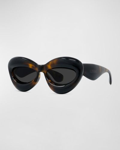 Loewe Inflated Acetate-nylon Cat Eye Sunglasses - Black