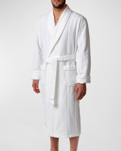 Majestic International Ultra Lux Jacquard Shawl Robe - White