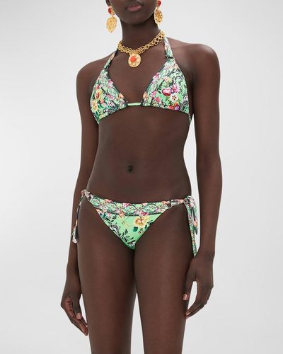 Camilla Soft Tie Triangle Two-Piece Bikini Set - Brown