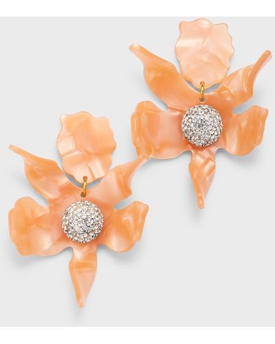 Lele Sadoughi Crystal Lily Earrings - Orange