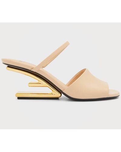 Fendi First Leather Sandals - Natural