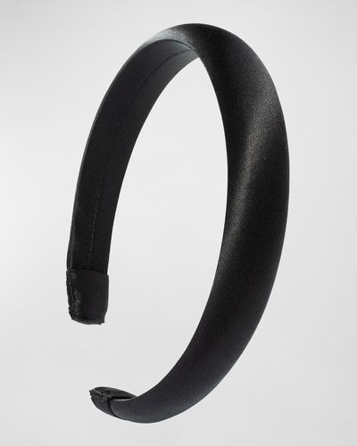 L. Erickson Silk Charmeuse Padded Headband - Black