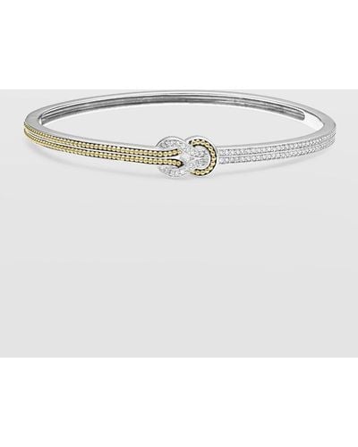 Lagos Newport Diamond Knot Hinged Bracelet - White