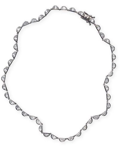 Nakard Small Scallop Riviere Necklace, Zircon - Metallic