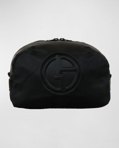 Giorgio Armani Logo-Embossed Nylon Pouch - Black