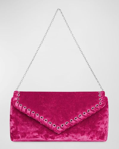 Rebecca Minkoff Whip Velvet Envelope Clutch Bag - Pink
