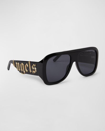 Palm Angels Sonoma Acetate & Metal Aviator Sunglasses - Blue