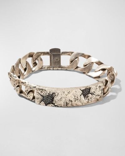 John Varvatos Crack Id Bracelet W/ Diamonds - Metallic