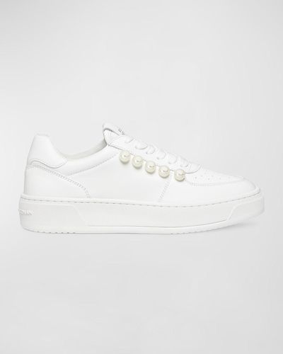 Stuart Weitzman Glide Lace-Up Sneakers - Natural