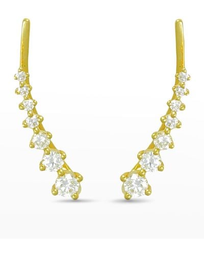 Frederic Sage 18k Yellow Gold Diamond Earring Climbers - Metallic