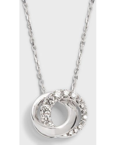 Frederic Sage White Gold Small Love Halo Half Diamond And Polish Pendant Necklace