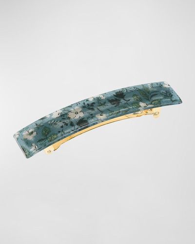 France Luxe Classic Rectangle Barrette - Blue