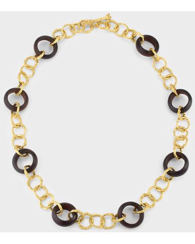 K Brunini Twig 18k O-chain Necklace W/ Wood - Metallic