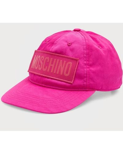 Moschino Tonal Logo Nylon Baseball Hat - Pink