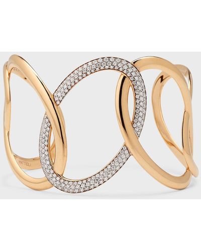 Mattioli 18k Rose Gold Cuff Bracelet With Diamonds - Natural