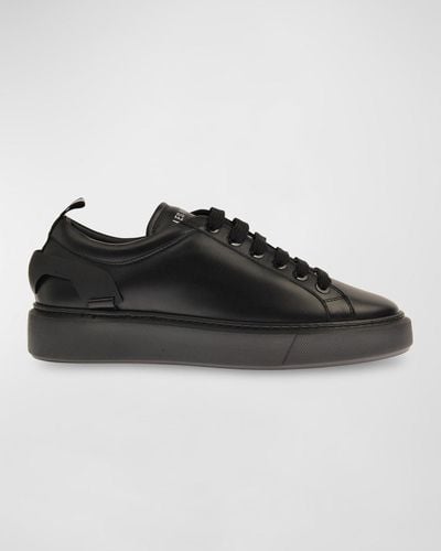 Les Hommes Low-Top Smooth Leather Sneakers - Black