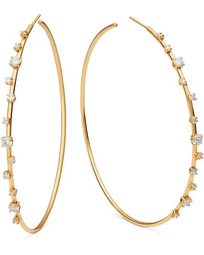 Lana Jewelry 14k Solo Scattered Diamond Hoop Earrings - Metallic