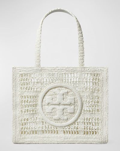 Tory Burch Ella Small Crochet Straw Tote Bag - Natural