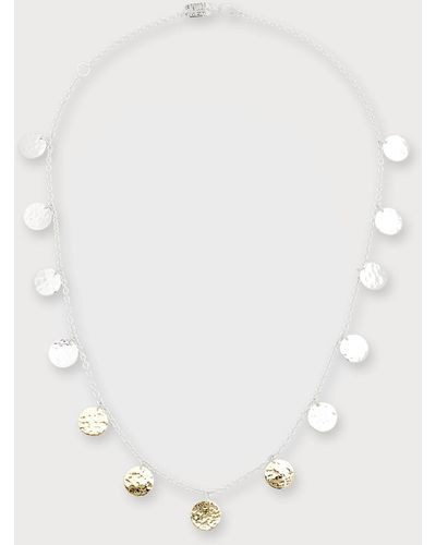 Ippolita Hammered Paillette Disc Necklace In Chimera - White