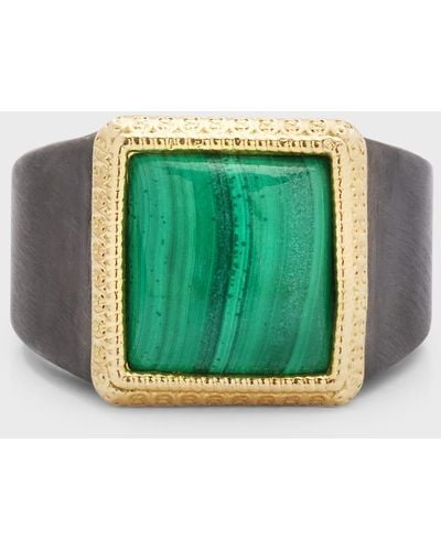 Armenta Malachite Signet Ring - Green