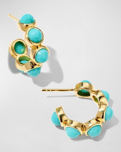 Ippolita All-stone Tiny Hoop Earrings In 18k Gold - Blue