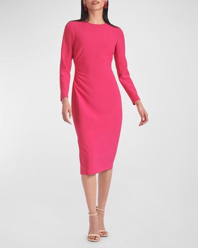 Sachin & Babi Dee Ruched Bodycon Midi Dress - Pink