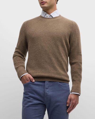 Sid Mashburn Thermal Stitch Cashmere Sweater - Blue