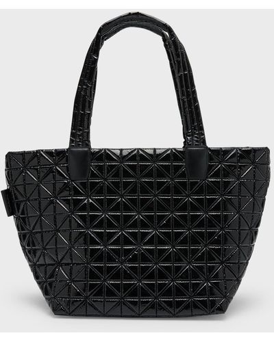 VEE COLLECTIVE Medium Quilted Nylon Tote Bag - Black