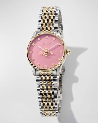 Gucci 29Mm Dial Two-Tone Steel Bracelet Watch - Pink